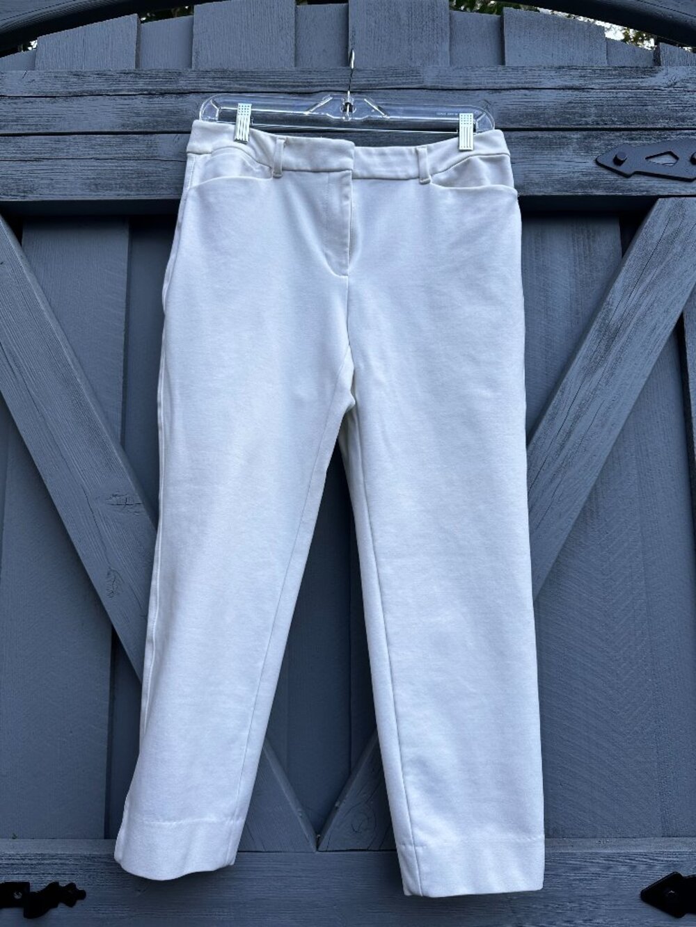 WHBM The Slim Ankle White Stretch Pants Size 8P Petite